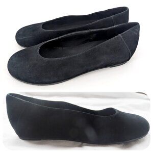 Eileen Fisher UNA Ballet Flats Size 9 Black Suede w FootPetal pads